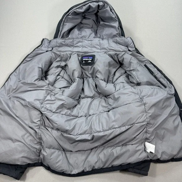 Patagonia Jacket Men's Small Gray Quilted Goose Down Parka Outdoors Hiking Gorp - Picture 4 of 12